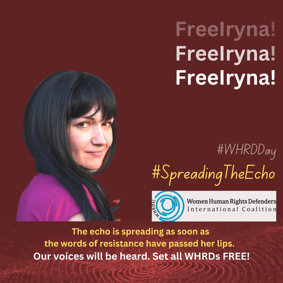 WHRDIC's tweet photo. 1/7 Iryna Danylovych is a Ukrainian WHRD, medical professional and civic journalist who has exposed problems in the healthcare system in Crimea and advocated for the rights of health workers. In Dec 2022 she was sentenced to 7 years in prison.#FreeIryna #SpreadingTheEcho #WHRDDay https://t.co/xqe1g1JYAf