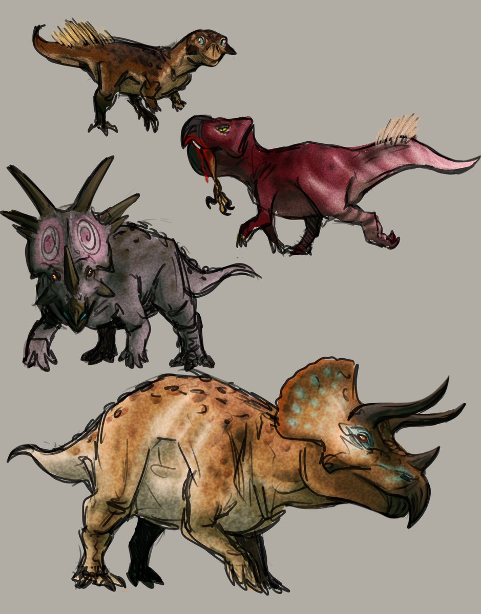 Since you guys liked the scribbled Carcharodontosaurs have these, trying dinos i dont do as much as theropods