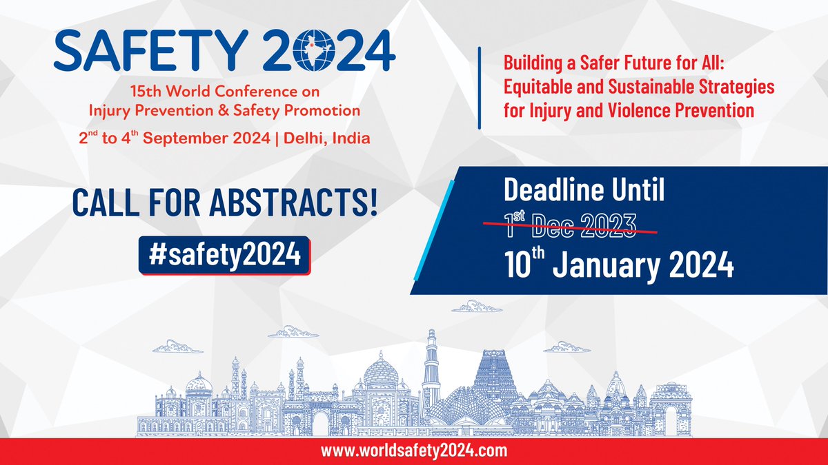 📢GOOD NEWS INCOMING!📢 #abstract submission deadline EXTENDED for #Safety2024🥳 Have U been busy planning décor, prepping for family celebrations, packing UR holiday backpack this #FestiveSeason or just rushing to the last 2023 #conference?🎊🎉 We hear U🤗N await submissions👇