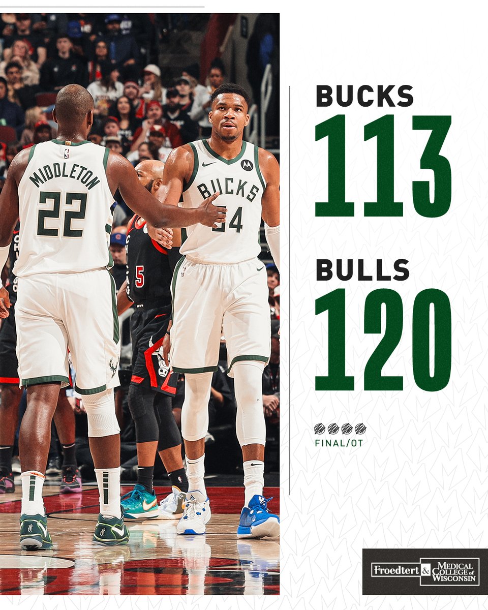 Bucks's tweet photo. Final from Chicago. https://t.co/CjBdVriVOO