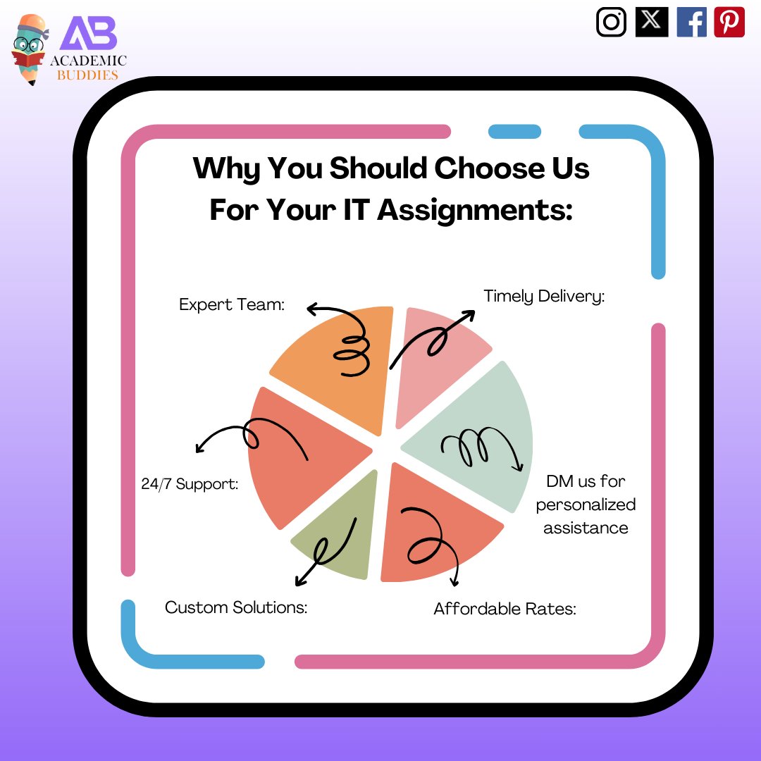 ac_buddies's tweet image. Struggling with your IT assignments? Get expert help now! Our team is ready to assist you and make those coding challenges a breeze. Visit: bit.ly/46R3Xgb
#ITAssignmentHelp #CodingAssistance #TechSolutions #academicbuddies