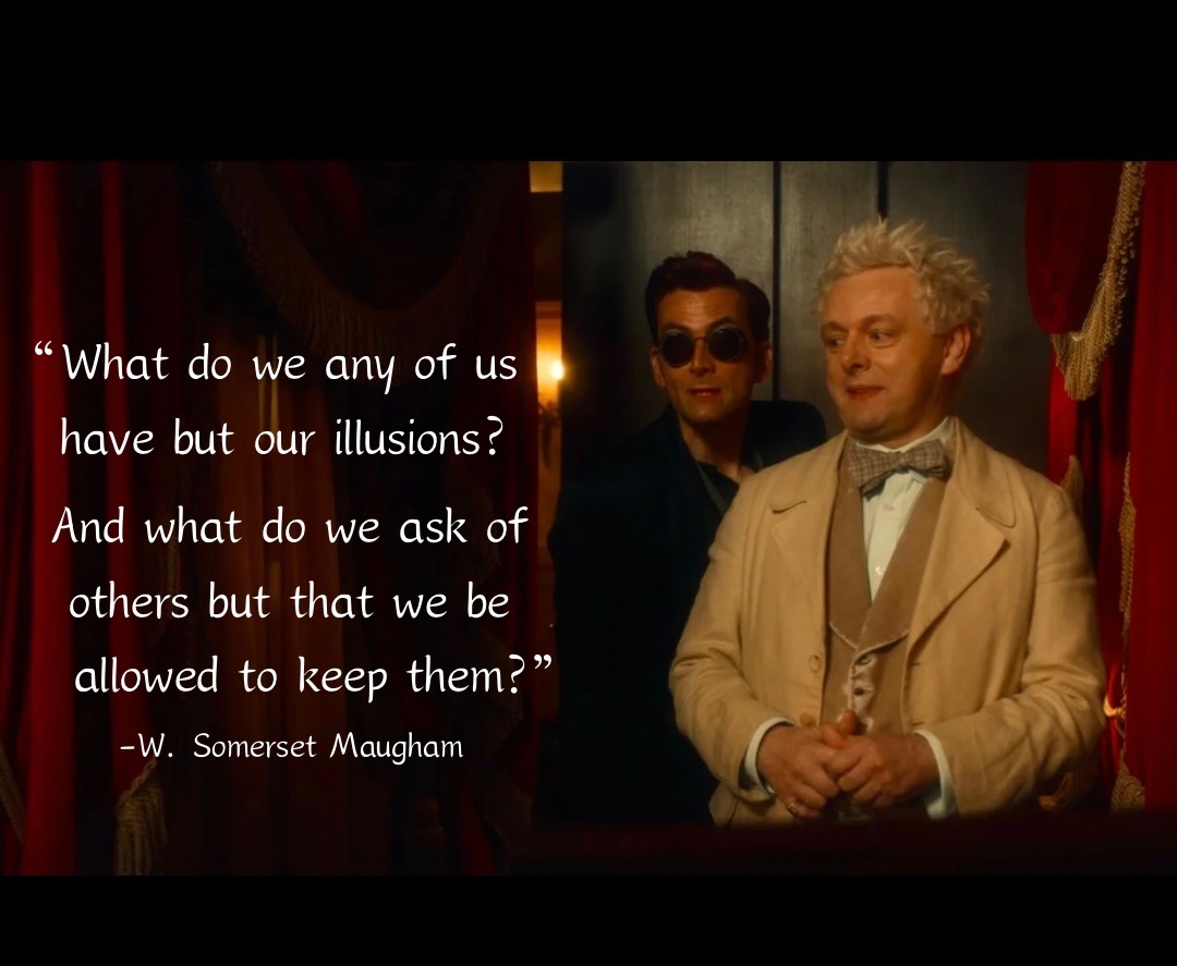 dannapope's tweet photo. @michaelsheen I just saw an interview of you and #DavidTennant from July where you quote this. I was inspired to put it with 2 stills from the show and broke my own heart a bit with the second one

#RenewGoodOmens https://t.co/zZQzlvXITz