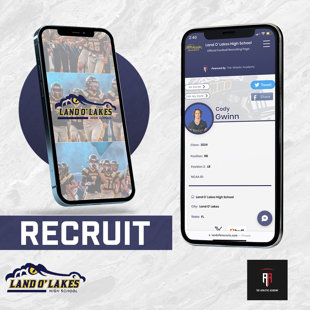 College Coaches please check out our recruiting website for more information 24&amp;25s Prospect sheets have been sent out DM me your email to request one. #gogators <a href="/Ath_Dynasty/">The Athletic Academy</a> <a href="/PascoCountyFB/">PascoCountyFB</a> <a href="/DevinG_7/">Devin Gilbertson</a> <a href="/CodyGwinn24/">Cody</a> <a href="/Jeff_mason5/">Jeff Mason</a> <a href="/kjmoses50/">Kurt Moses Jr</a> <a href="/ryanjpryce/">Ryan Pryce</a> <a href="/Kyle_Horvath_12/">Kyle Horvath</a> <a href="/Khristopher53/">Khristopher Cruz</a>