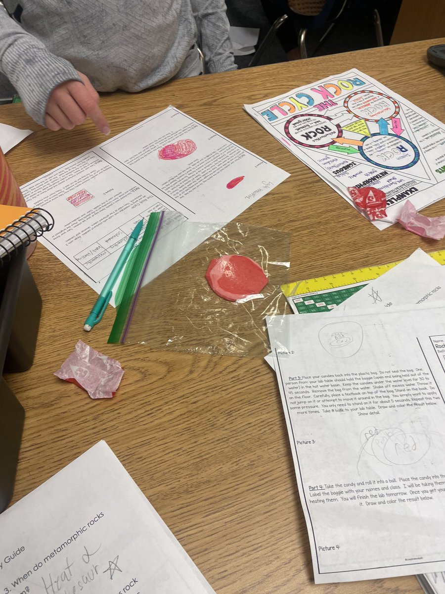 SMSD_Corinth's tweet photo. 6th graders learning about the rock cycle and how different rocks are formed. @theSMSD @WelshPaige https://t.co/Z0Ild6tVsx