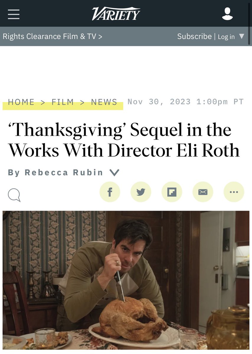 Apparently... there were some leftovers. Good, I say! What say you? Thanksgiving 2 coming 2025!

 #ThanksGivingMovie #Thanksgiving2 #EliRoth