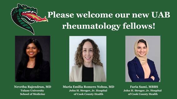 We are very excited to welcome our newest rheumatology fellows starting in July!!