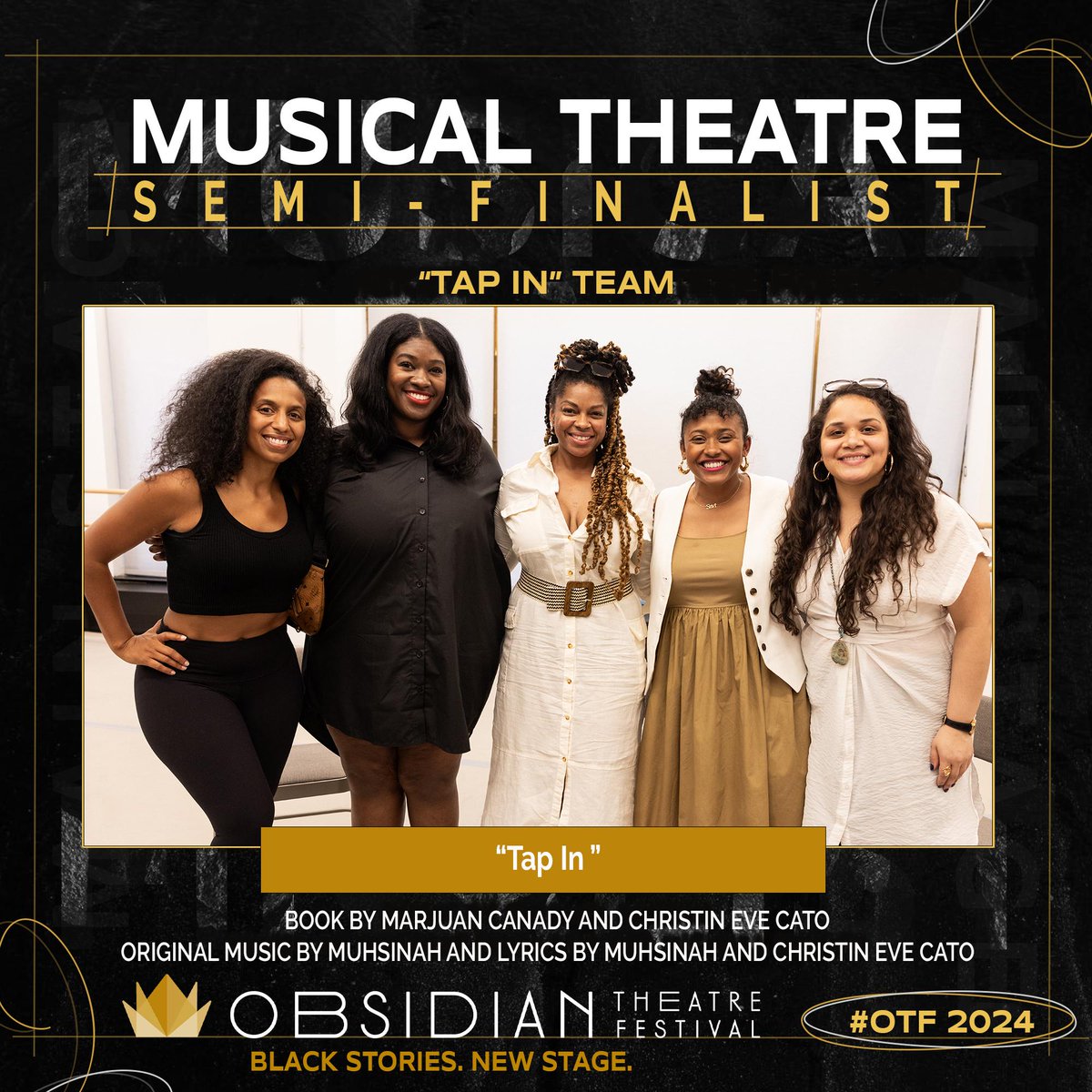 🙌🏾 Alright... here we go for Day 2! 👉🏾 The 1st of our Musical Theatre Showcase semi-finalists is the team from 'Tap In' written by Marjuan Canady and Christin Eve Cato, With Original Music by Muhsinah and Lyrics by Muhsinah and Christin Eve Cato.
 #otf2024 #obsidianfest