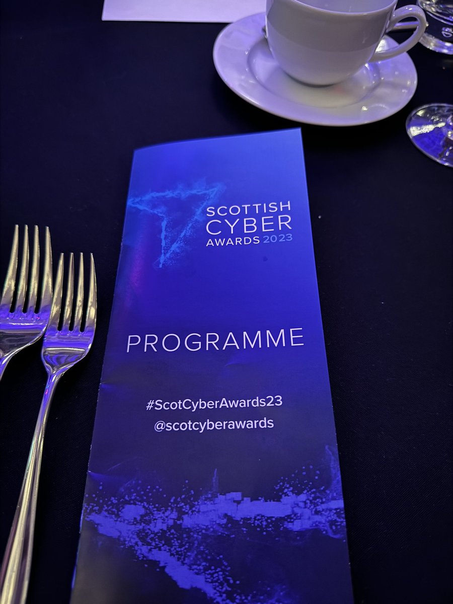 CyberFirst won the Leading Education Programme at the Edinburgh Scottish Cyber Awards tonight! So proud to be part of this project <a href="/WestCollScot/">WestCollegeScotland</a>