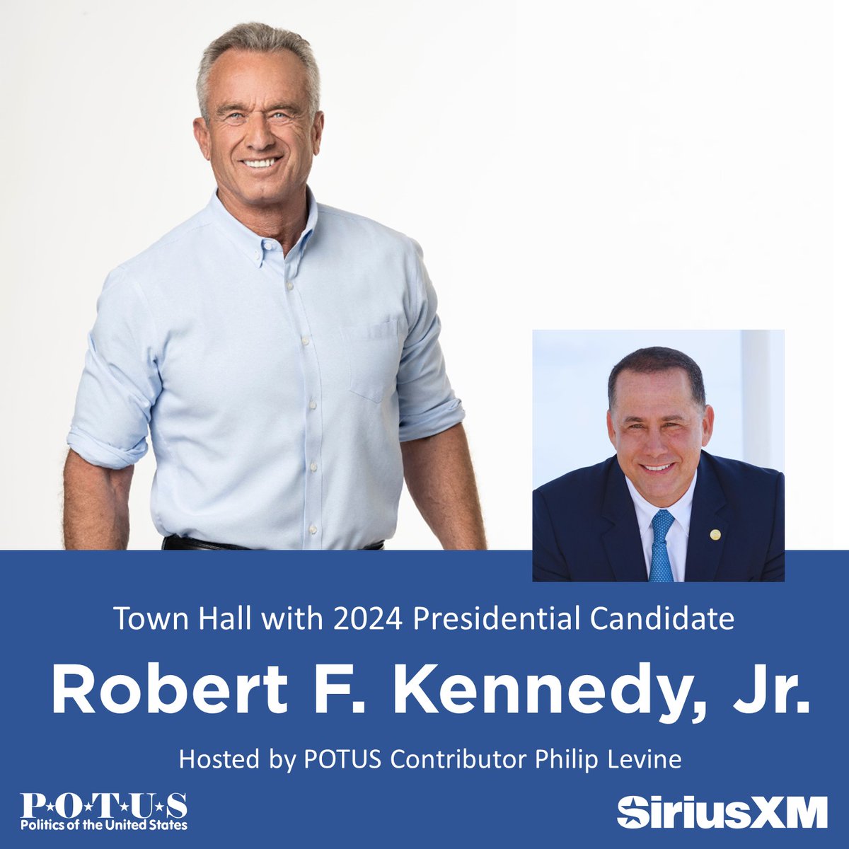 Here’s your chance to attend a SiriusXM Town Hall with 2024 Presidential Candidate Robert F. Kennedy, Jr. hosted by former Mayor of Miami Beach Philip Levine, on 12/7 at 1:00pmET at the @SiriusXM Miami Studios. Visit bit.ly/3t2MzH1 to enter to attend.