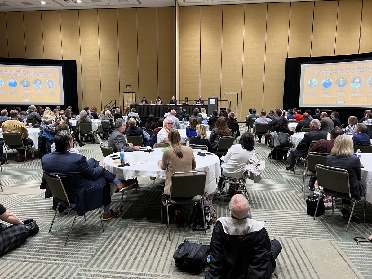 BallFrostGroup's tweet photo. Packed house at the @CSBA_Now session discussing the impacts of political divisiveness on schools, students, and governance. Huge thanks to @carlcohn, @IAmDarshPatel, John Rogers of @UCLACollege, @julieamarsh, and Mica Pollock of @UCSandDiego for an illuminating discussion. https://t.co/G1DZImM93G