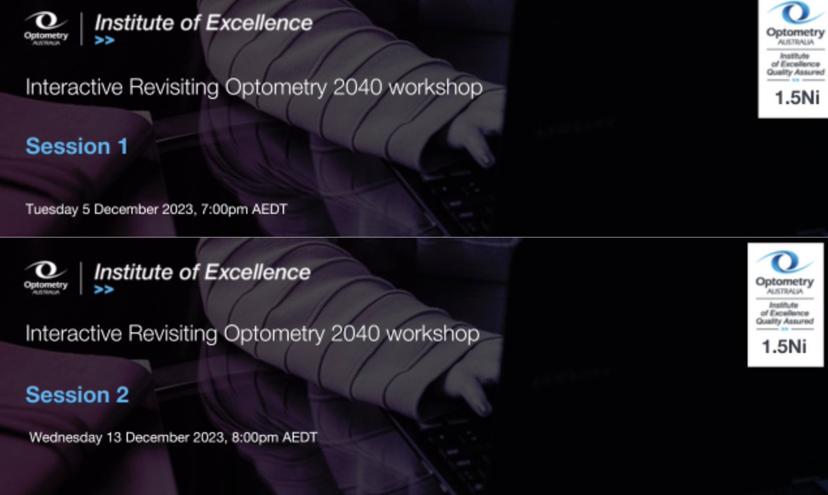 Curious about the future of optometry? Join us for an interactive workshop that overviews the current context and landscape for optometry & revisits OA's Optometry 2040 project. Two sessions: 1️⃣ 5 December: tinyurl.com/bdzdepcf 2️⃣ 13 December: tinyurl.com/tuhzz6dw