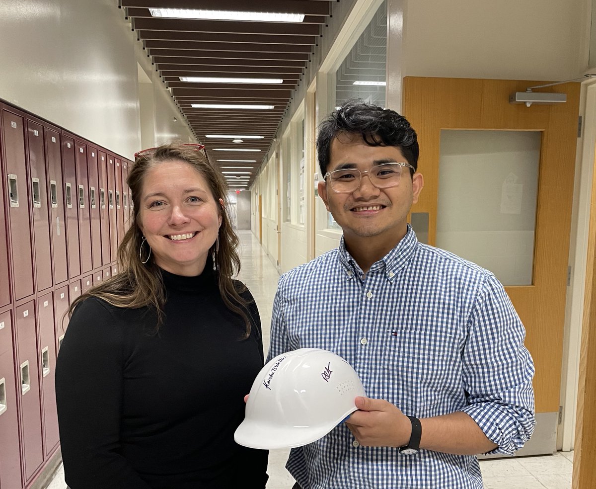 keishabwalters's tweet photo. Proud to announce that David Chem is the newest PhD Candidate in my research group and in the @CHEG_UARK  department at the University of Arkansas.  Welcome to the 'hard hat' club! #PhDCandidate #GradSchool #PhD #chemicalengineering #UArk https://t.co/M6f4ReMEs6