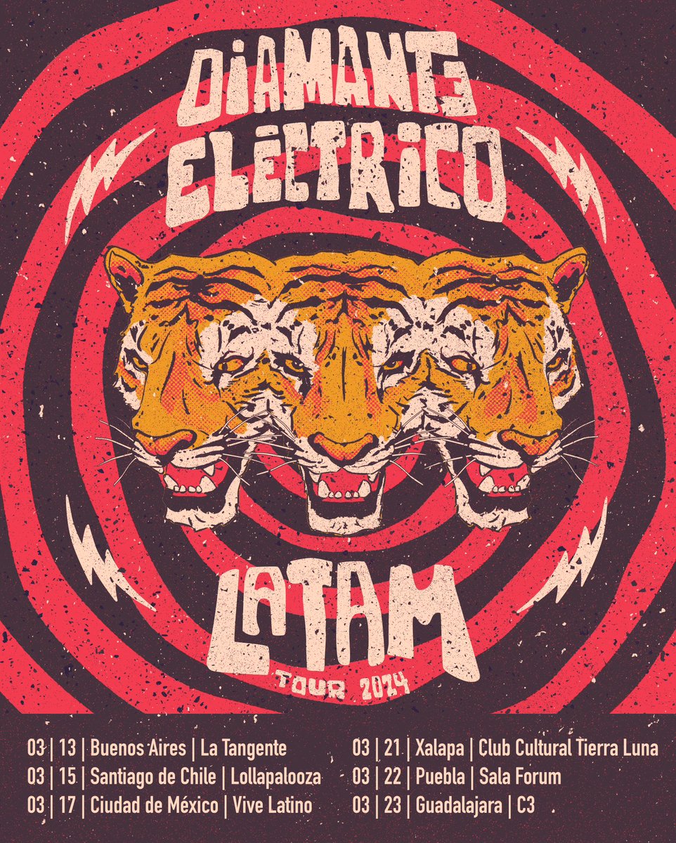 Diamantelectric's tweet image. Estas son las primeras que anunciamos del Tour 2024, pero lo que vienen son fechas y música! Por ahora: Nuestro primer Buenos Aires (😍), Chile y México, nos vemos al ratito. Que sea marzo ya!! Tickets por aquí:

diamanteelectrico.komi.io