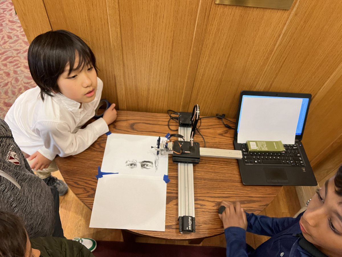 FessyiLab's tweet image. Lower school students in the @FessyLibrary struggled to solved today's @EMSL AxiDraw mystery drawing. @johnsonedward @cdanzi613 #axidraw #dailymysterydrawing #makelearningfun #engagedlearning