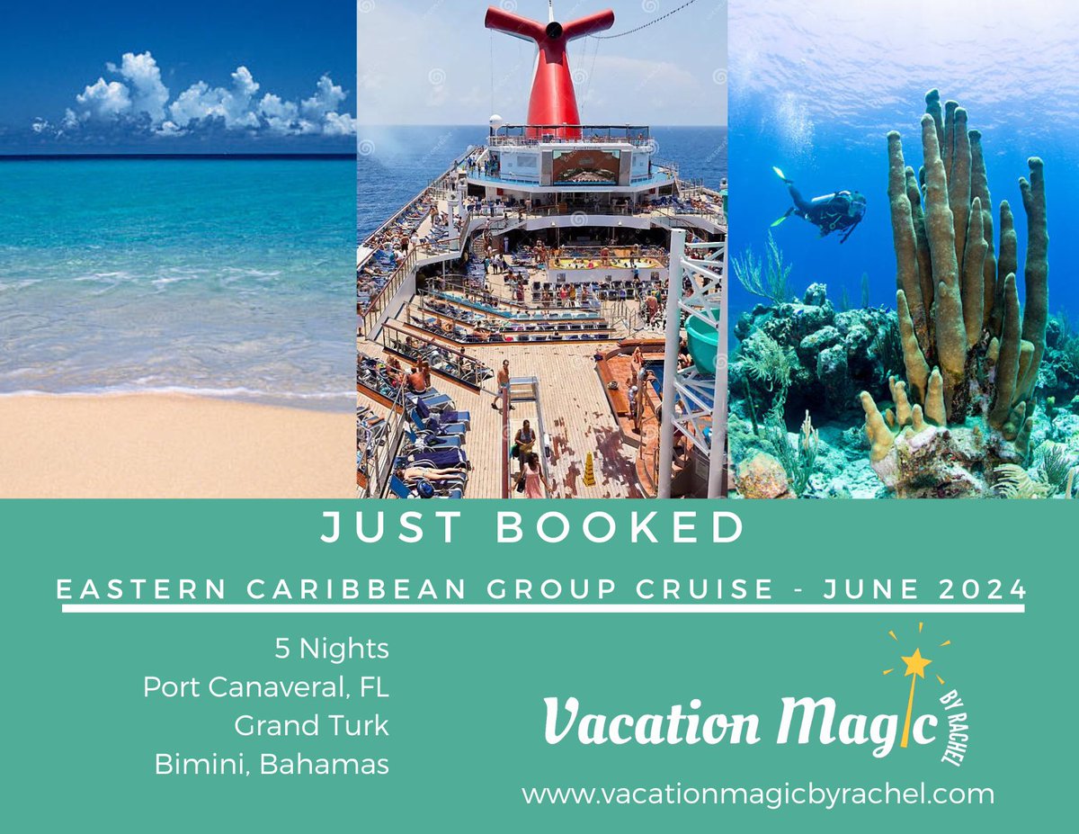 I’ve had fun booking this Eastern Caribbean family group cruise this week, taking advantage of those Cyber Week deals! 🚢 ☀️ 🏝️ 🤩
#EasternCaribbean #CarnivalCruiseLine #CarnivalFreedom #Bahamas #Bimini #GrandTurk #TurksandCaicos #GroupCruise #VacationMagicbyRachel