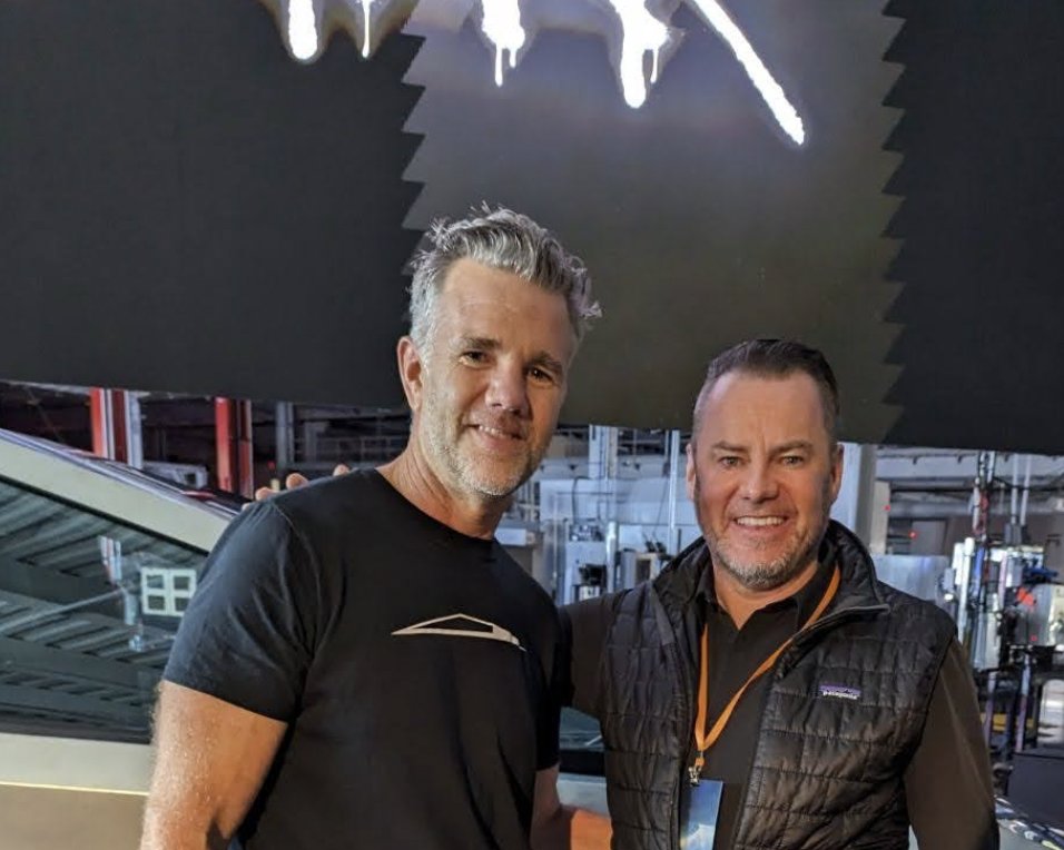 Chilling with the world's🌎BEST designer, Franz von Holzhausen (<a href="/woodhaus2/">Franz von Holzhausen</a>) - bringing the future to life! #Tesla #Cybertruck