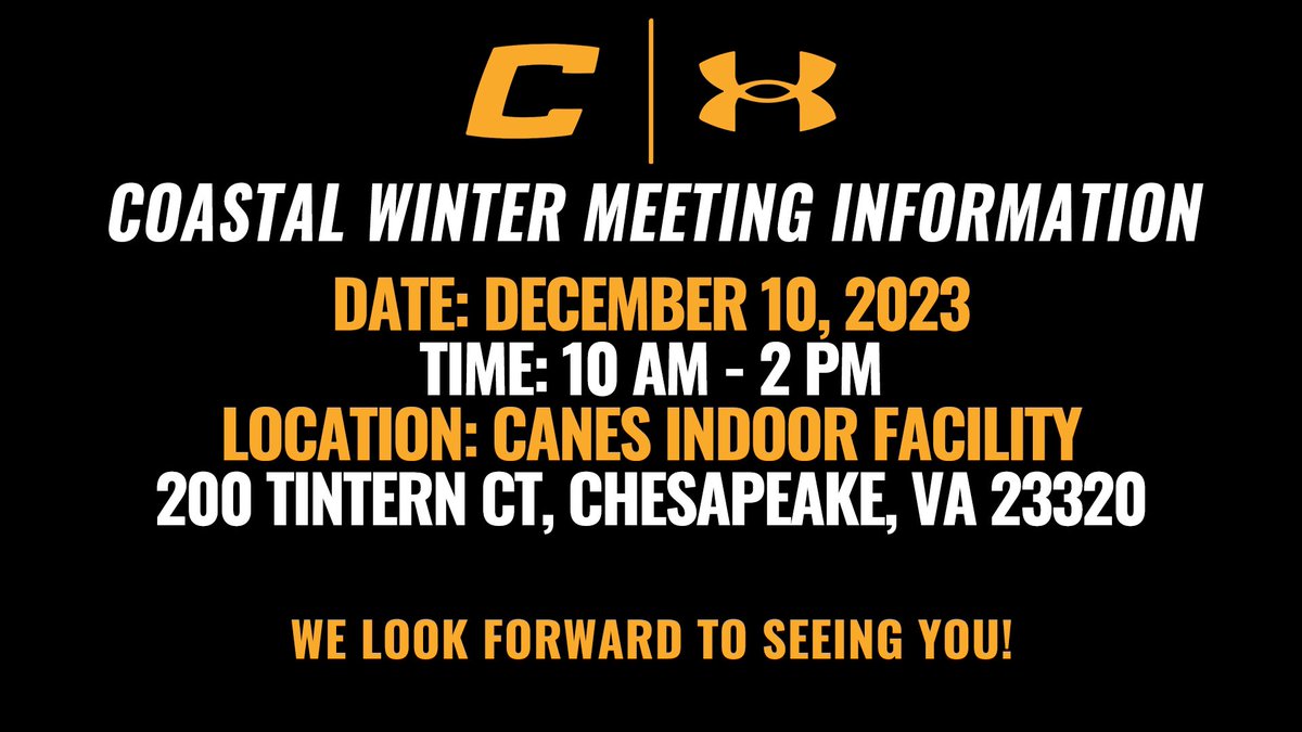 It’s that time of the year! Join us at our Youth Winter Meetings ahead of a huge 2024 Season! Please use the information for your region to mark your calendars. We look forward to seeing you!

#TheCanesBB | #CanesFam
#DifferentBrandOfBaseball