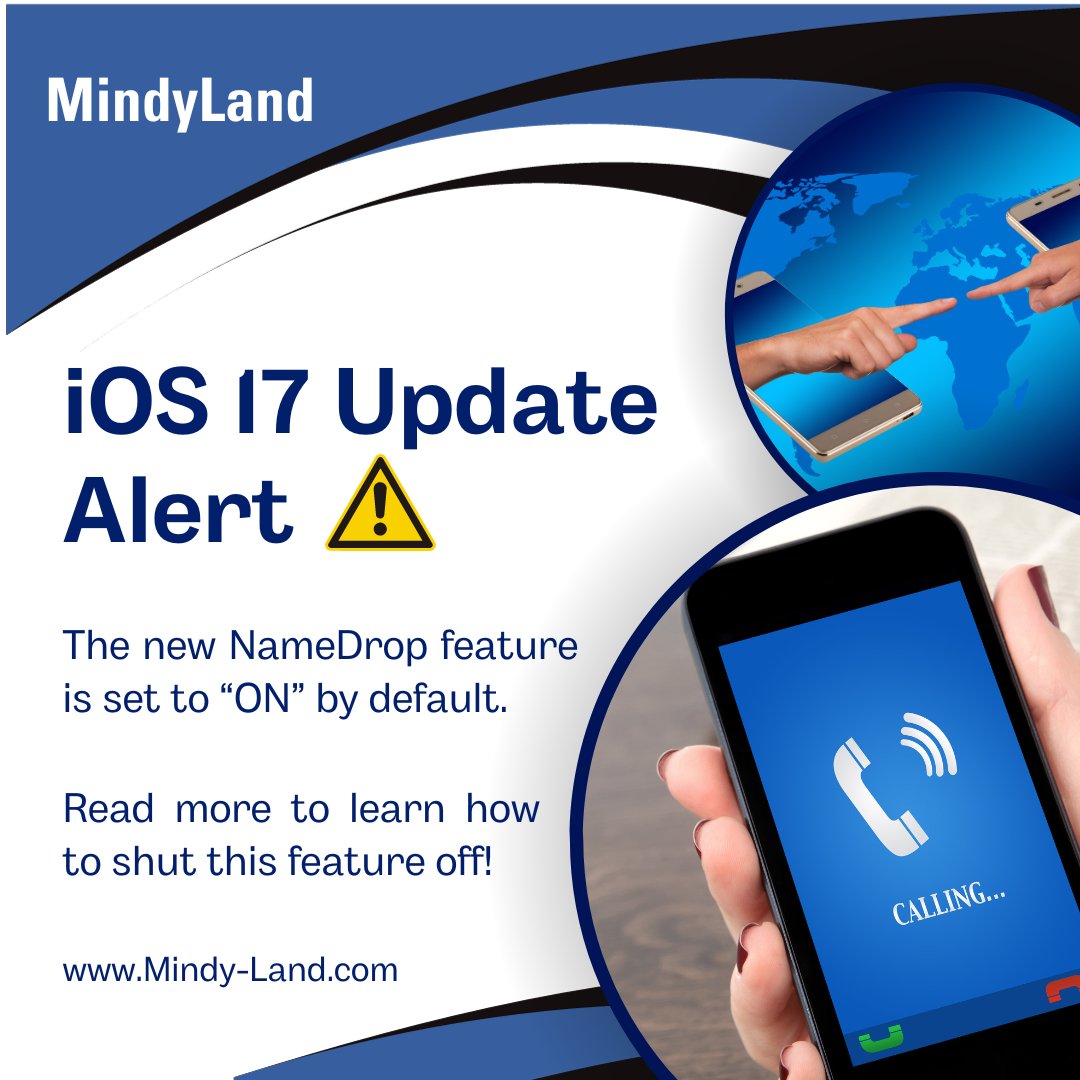 Mindyland1's tweet image. Do you know how to turn on &amp;amp; off &quot;NameDrop?

#technology #technologychallenges #ios17 #gunnisonrealestate #gunnison #crestedbutte #crestedbutterealestate #realestate #gunnisonvalley #realestateagent #gunnisonrealestateagent #MindyLand #MindyCostanzo #bbre #bluebirdrealestate