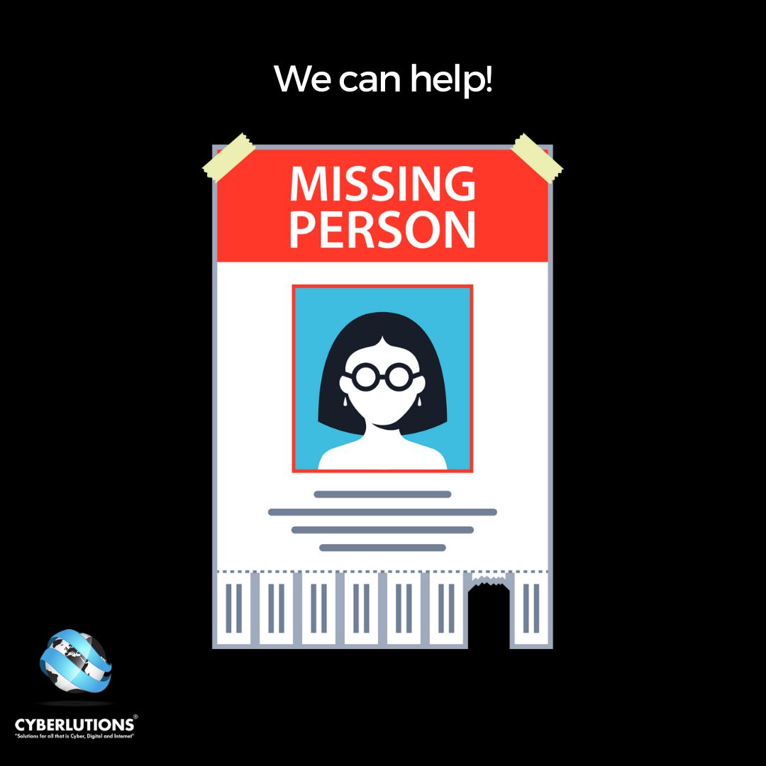 Searching for someone? 🔍 We know it can be a frustrating and time-consuming process. That’s why Cyberlutions® offers a professional and reliable skip tracing service for any missing person or persons. Begin your search today! #skipTracing #Cyberlutions #FindingPeople