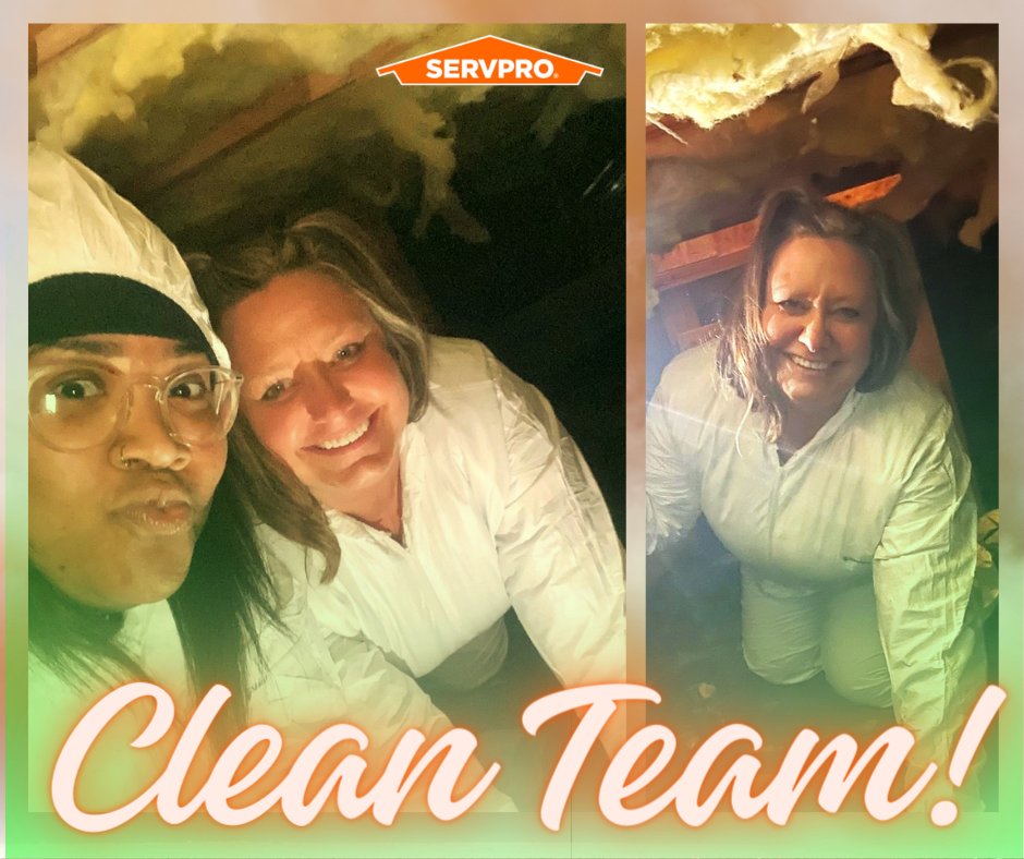 From the office to the field, we can do it all! Today was a reminder that versatility is key. Amy and Trenesse had a blast setting equipment, pulling samples, and inspecting crawl spaces. #SERVPRO #OneTeam #CleanTeam
