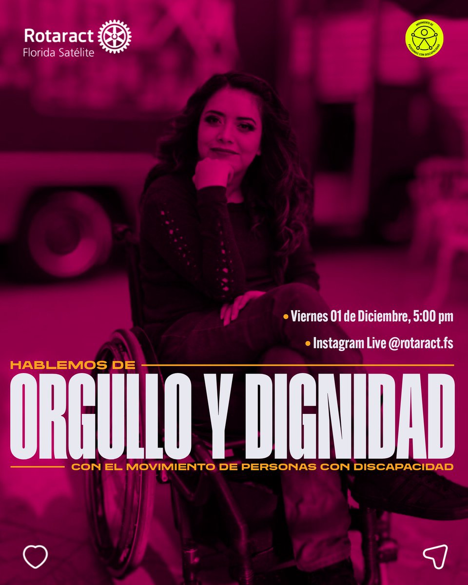 UNETE a nuestro live en Instagram el día de mañana dónde conoceremos acerca del Movimiento de Personas con Discapacidad <a href="/movimientoPcD/">Movimiento de Personas con Discapacidad</a> en el marco del próximo día internacional de las personas con discapacidad. 💛
•
#Rotaract | #Rotary | #Team4170 | rotaractfs.carrd.co