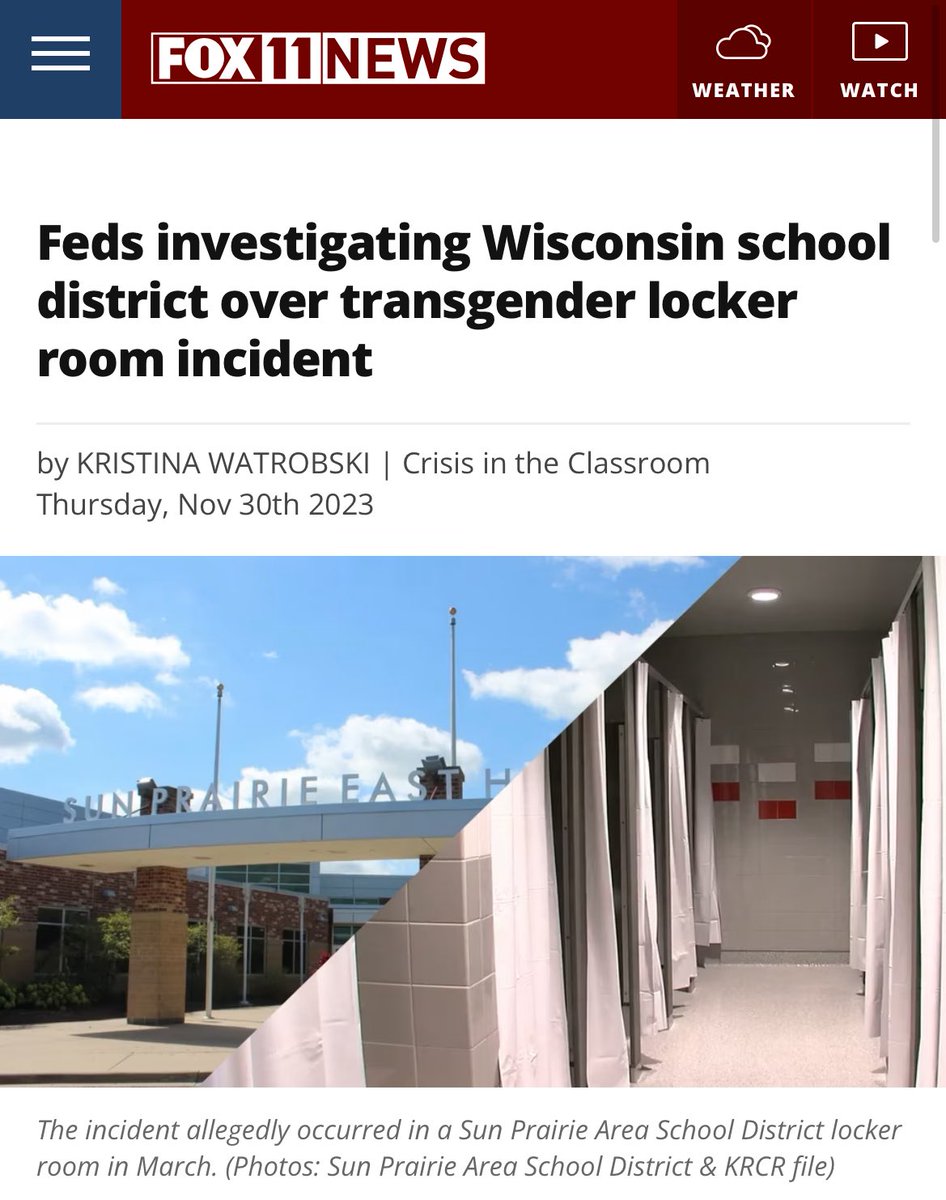In March, four 14 year old girls walked into their high school locker room after PE class. They entered the showers in their bathing suits to wash chlorine off. That’s when an 18 year old trans identified male walked in, undressed, and began to shower and expose himself to the…