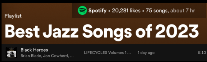 LIFECYCLES made the list of Spotify's Best of 2023 with the song Black Heroes. Thank you! open.spotify.com/playlist/37i9d…