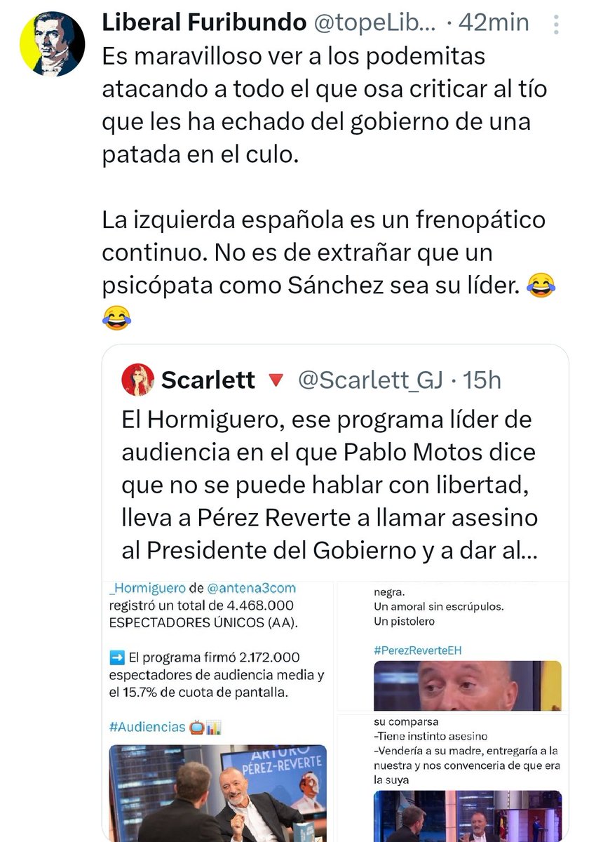 topeLiberal2's tweet photo. @topeLiberal Sanfadao la rojilla sectaria. 😂

Así son todos estos mierdas: puño de hierro para criticar a todo el mundo, mandíbula de cristal para encajar críticas. https://t.co/Q6Rr36A3qZ