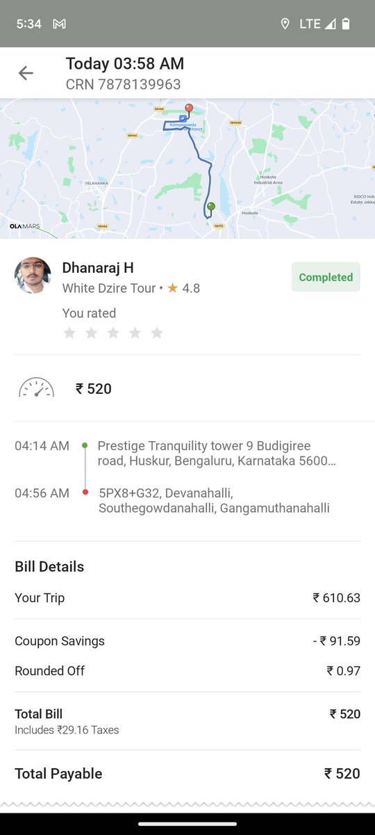 abimac26's tweet photo. Absolute Horror booking this cab through @Olacabs this morning.
Asking for cash payment - ✓
Refusing to put AC on - ✓
Verbal abuse while dropping -✓
 &amp; asking for more money just because the app took T1 Bangalore airport instead of T2.
Have put him on block list
@ola_supports https://t.co/xKjxoqj8ey