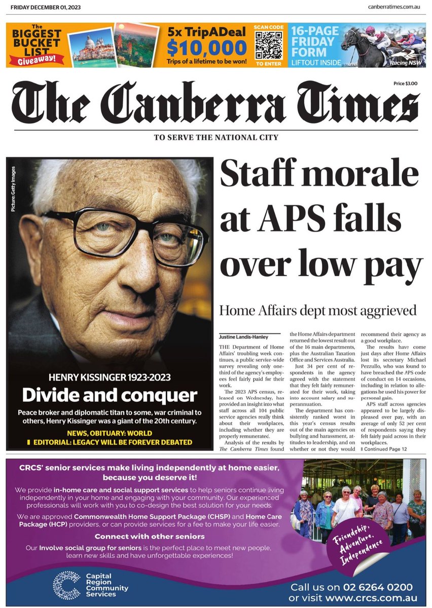 𝙵𝚛𝚘𝚗𝚝 𝙿𝚊𝚐𝚎𝚜 𝚃𝚘𝚍𝚊𝚢 📰 (@ukpapers) on Twitter photo 🇦🇺 Staff Morale At APS falls Over Low Pay
▫Beleaguered Department of Home Affairs cops another blow
▫<a href="/justinel_h/">Justine Landis-Hanley</a> 🇦🇺
#frontpagestoday #Australia <a href="/canberratimes/">Canberra Times</a> 🇦🇺 Staff Morale At APS falls Over Low Pay
▫Beleaguered Department of Home Affairs cops another blow
▫<a href="/justinel_h/">Justine Landis-Hanley</a> 🇦🇺
#frontpagestoday #Australia <a href="/canberratimes/">Canberra Times</a>