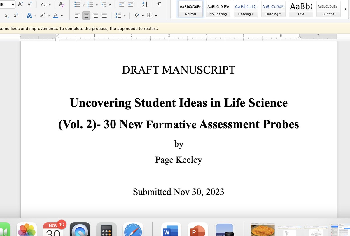 Good news! The 13th book in the Uncovering Student Ideas series is finally finished. Draft manuscript submitted today! This is the 2nd Vol. of life sci probes &amp; they focus on Life Sci DCIs for LS1 and LS2 (LS3 and LS4 will be Vol. 3). #NSTA #NSTA23 #NGSS