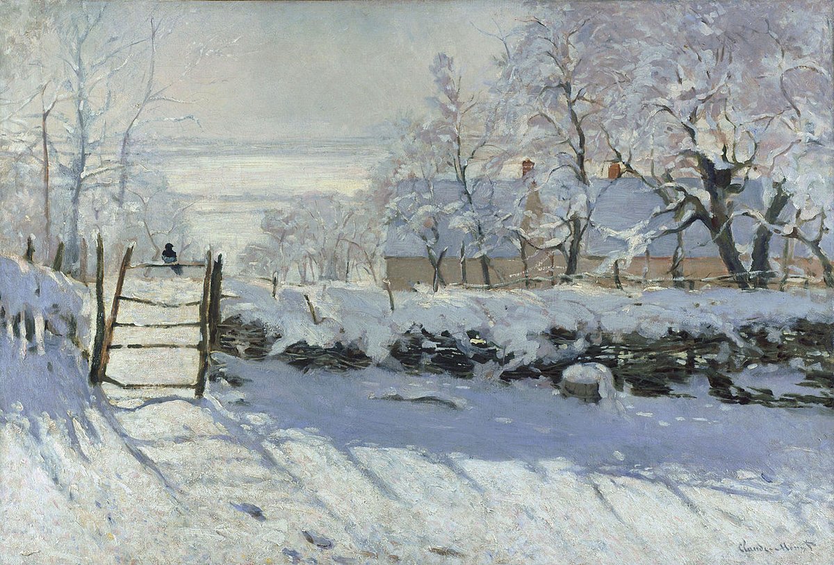 December In Art: 1. The Magpie by Claude Monet (1869)