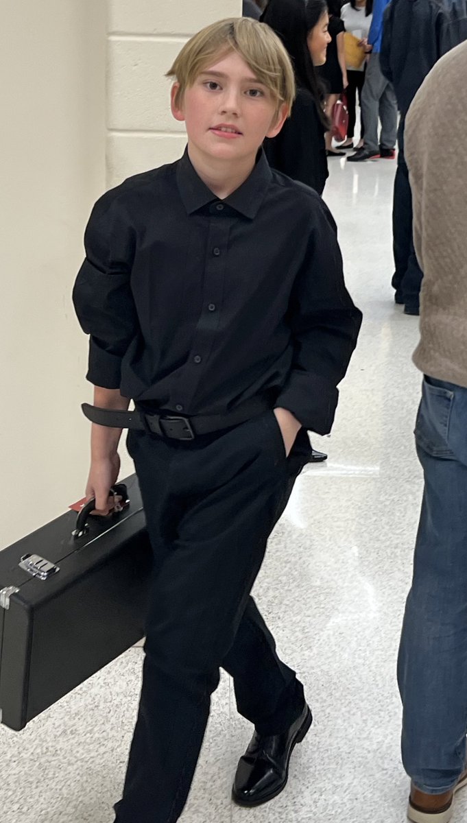 My WCPSS middle schooler leaving his first band concert! <a href="/AlstonRidgeMS/">Alston Ridge Middle School</a> #music #trumpet #lookinsharp