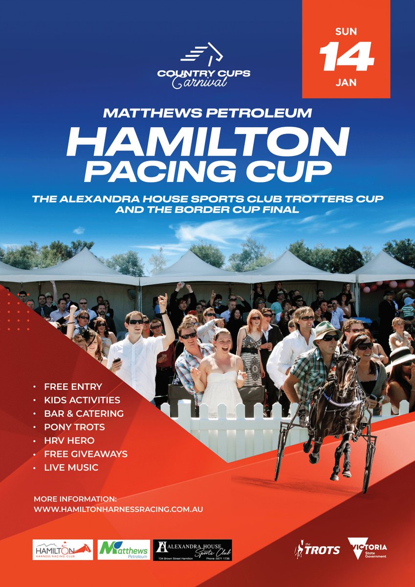 🐎 SAVE THE DATE! 🐎

🏆 MATTHEWS PETROLEUM HAMILTON PACING CUP DAY 🏆

🎉 Sunday 14th January 2024 🎉