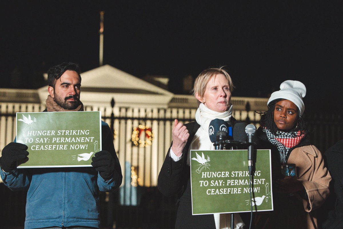 Congresswoman Rashida Tlaib (@reprashida) on Twitter photo 15,000 Palestinians including over 6,000 children have been killed by the Israeli government. Netanyahu is starving Gaza. I stood in solidarity with elected officials, artists, and advocates on a hunger strike in front of the <a href="/WhiteHouse/">The White House</a> to demand a permanent ceasefire now. 15,000 Palestinians including over 6,000 children have been killed by the Israeli government. Netanyahu is starving Gaza. I stood in solidarity with elected officials, artists, and advocates on a hunger strike in front of the <a href="/WhiteHouse/">The White House</a> to demand a permanent ceasefire now.