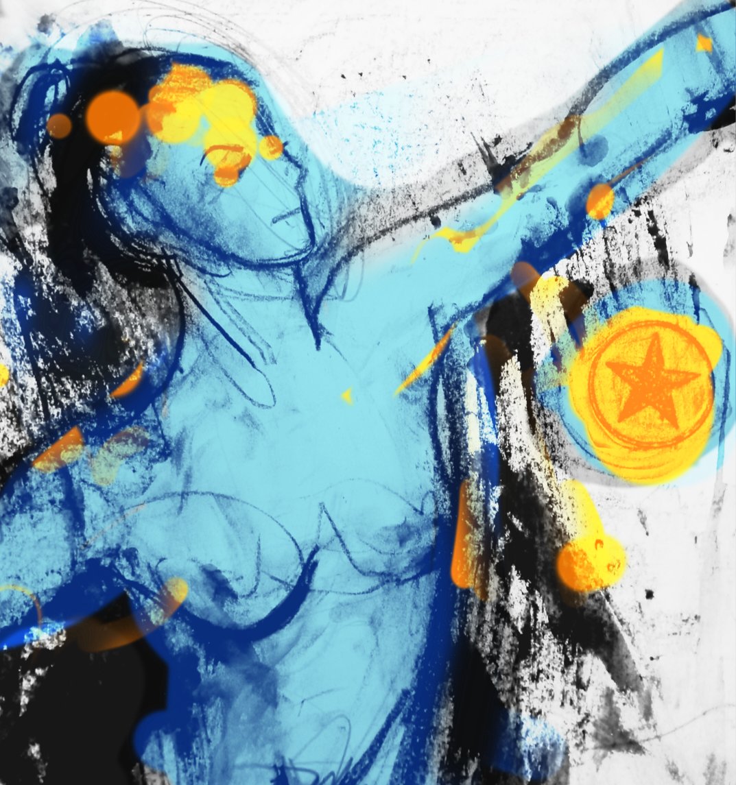 JamesAbellArt's tweet photo. #draweveryday #everyday " #dancer " #waxstick and graphitestick on paper digital #dynamicpose colour #woman #art #foguredrawing #lifedrawing reference model from #lineofaction website https://t.co/O0L9KONSjt