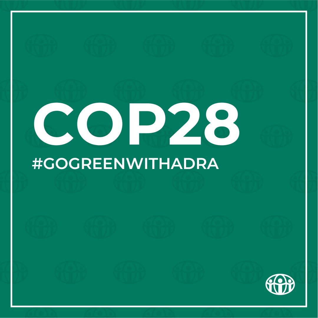 ADRAIntl's tweet photo. ADRA is at COP28 in Dubai to share our experience in building resilience and sustainable development that help vulnerable worldwide communities. 

Read more at https://t.co/TX1JzHm8eB 

#COP28UAE #Actionism #COP28Dubai #GoGreenWithADRA
#ClimateAction https://t.co/6XvPYqelcl