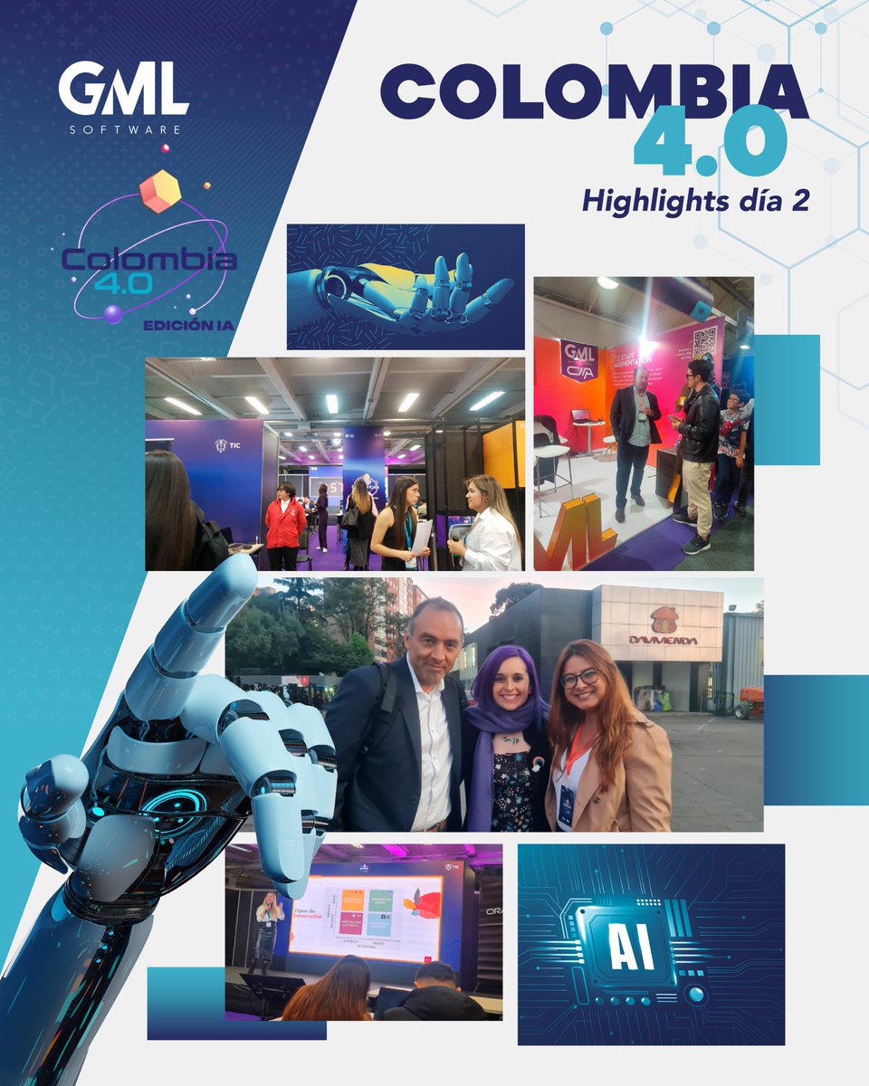 ¡Highlights día 2 en Colombia 4.0! 🚀

¡No te pierdas la última jornada! 

📍 Corferias, Bogotá 

Descubre más en nuestro Stand 18, Pabellón 8.

#Colombia4punto0 #InnovaciónDigital #Softwarealamedida #Outsourcing #GMLSoftware #DesarrolloDeSoftware #IA #InteligenciaArtificial