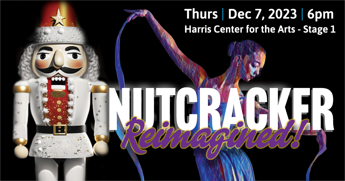 The FLC Dance & Music Departments invite you to “Nutcracker Reimagined!” on Thurs., Dec.7, starting at 6pm, at the @HarrisCenter blending iconic tradition with steampunk innovation. Tickets are $23-$40 at harriscenter.net/flc-nutcracker….