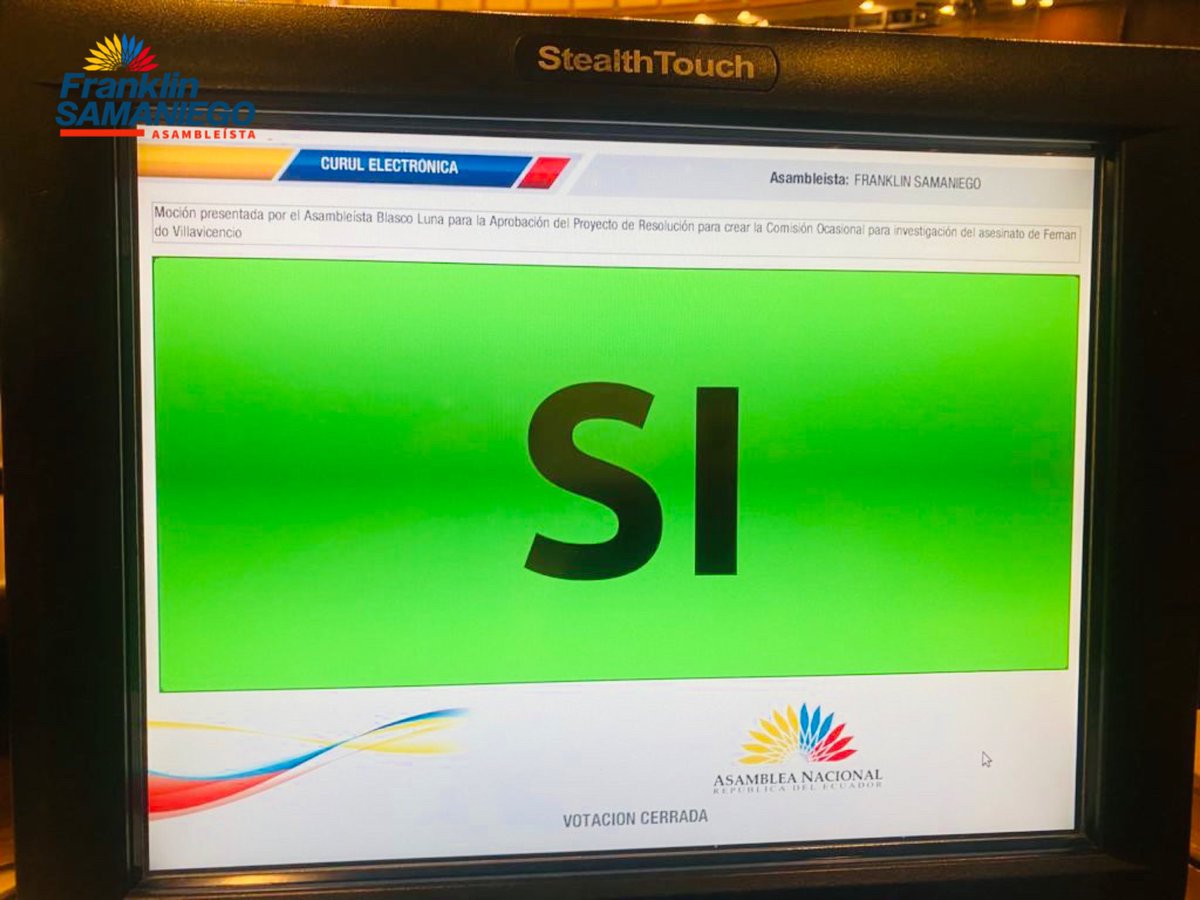 FrankSamaniegoM's tweet photo. #LassoCulpable| Con 116 votos afirmativos, el Pleno Legislativo aprobó la moción de nuestra compañera Vicepresidenta de la @AsambleaEcuador, @VivianaVeloz18. Deberá responderle al pueblo ecuatoriano del desastre que causó sumiéndonos en la peor inseguridad y crisis económica. Fuera Lasso Fuera. Su responsabilidad no solo es política deberá actuar Fiscalia.
#ElPeorGobiernoDeLaHistoria