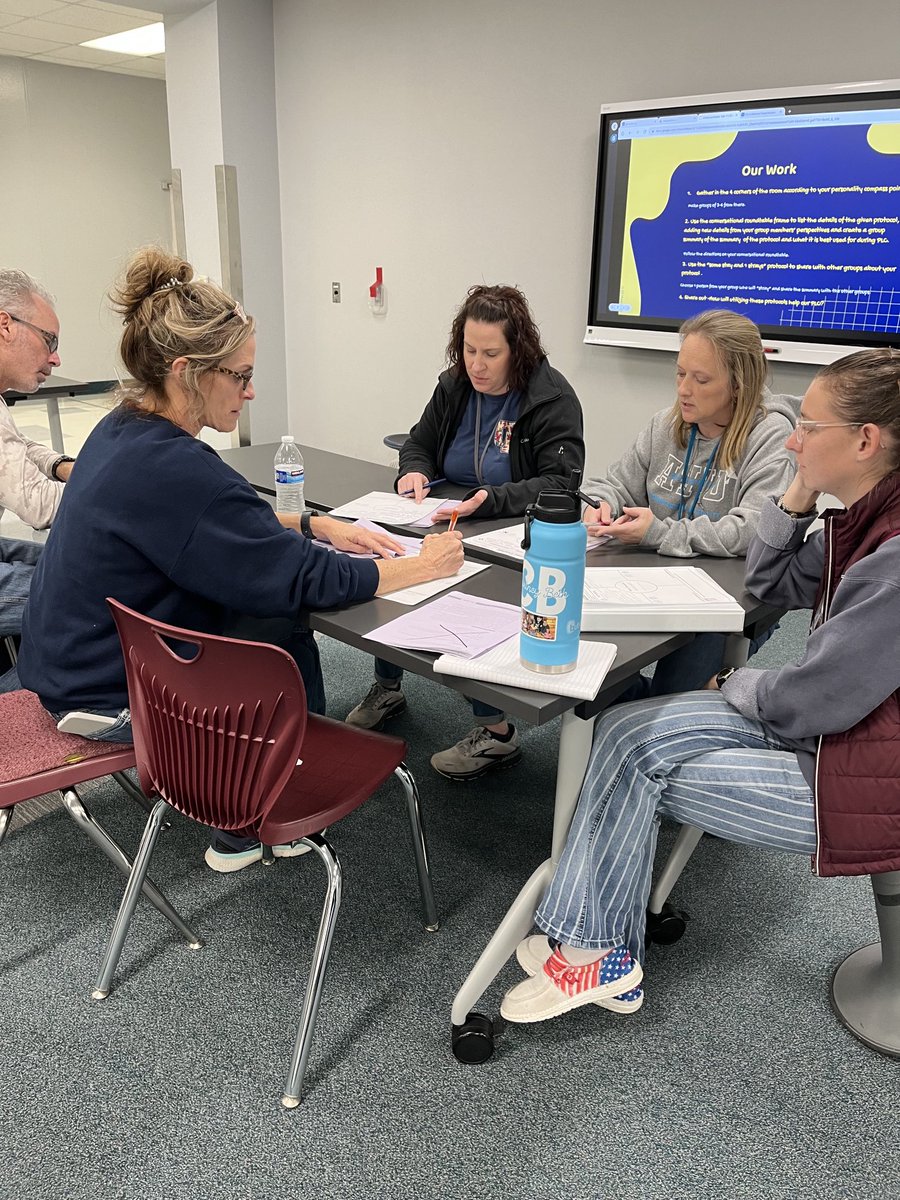 kshepard_write's tweet photo. Teachers ⁦@cg_cats⁩ met in a #cgPLC as a Cross Curricular team to learn more about why protocols are important structures that support effective collaboration and help develop a shared language for assessing student work. #ChooseGreatness #SuccessCSISD https://t.co/pcM6rtI7PU