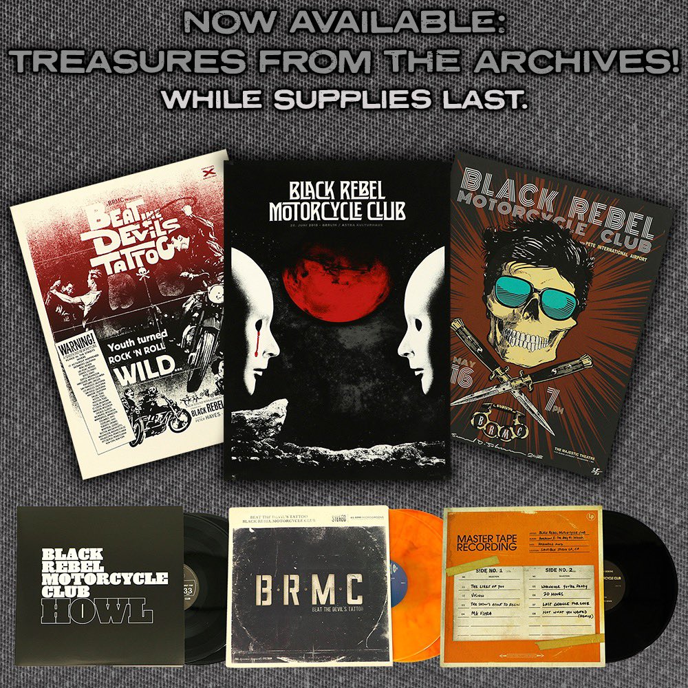 NEWLY ADDED
Treasures from the archives.
Store has been restocked with classic BRMC albums and vintage tour posters.
 
We’ve had these posters hanging out at home with us. Thought they might look better at your place.
 
brmcstore.com