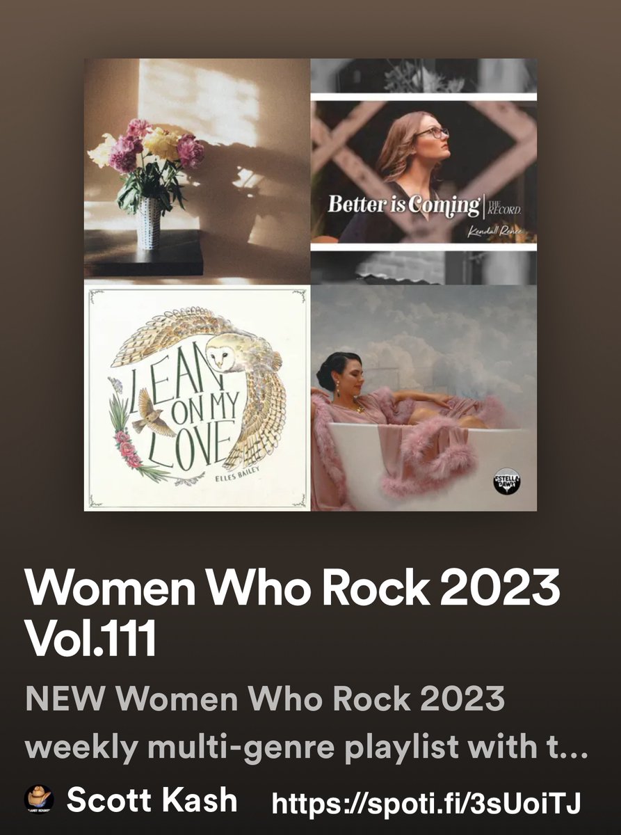 NEW #WomenWhoRock playlist with new releases by
#beckyharrismusicau
#DamonEmpero & #RachelPhillipp
@Luke_Beyer_ & #OliviaBasar
#storiesmusic w/@yMusicNYC & @AdamMelchor
+MORE

#Spotify
spoti.fi/3sUoiTJ

#NewMusic2023 #MultiGenre @Know_Know44 @rt_tsb