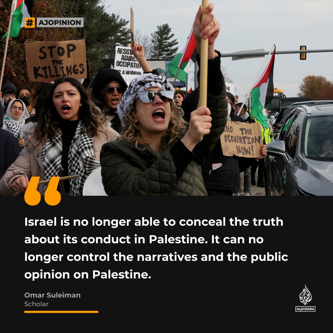 AJEnglish's tweet photo. Israel has lost the war of public opinion — #AJOpinion by @omarsuleiman504 

🔗: https://t.co/7HFVFClkgi https://t.co/JMObhz34pB