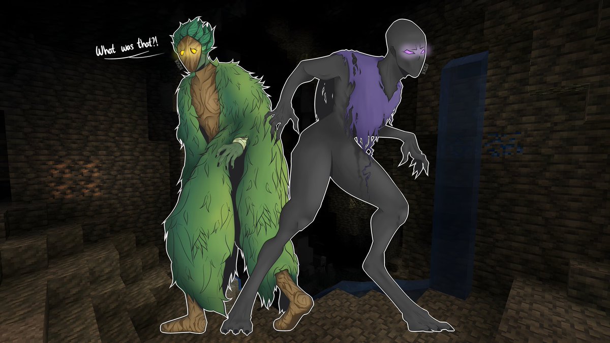 kisuisukari's tweet photo. my interpretation of @9JayDot8 and stoop's skin :)

those pixels may look silly but I try to make them look as badass as I could  💀 plus, stoopsky may look cool but I'm sure he's shitting his pants looking for the cave dweller https://t.co/xmcGWdkDzS