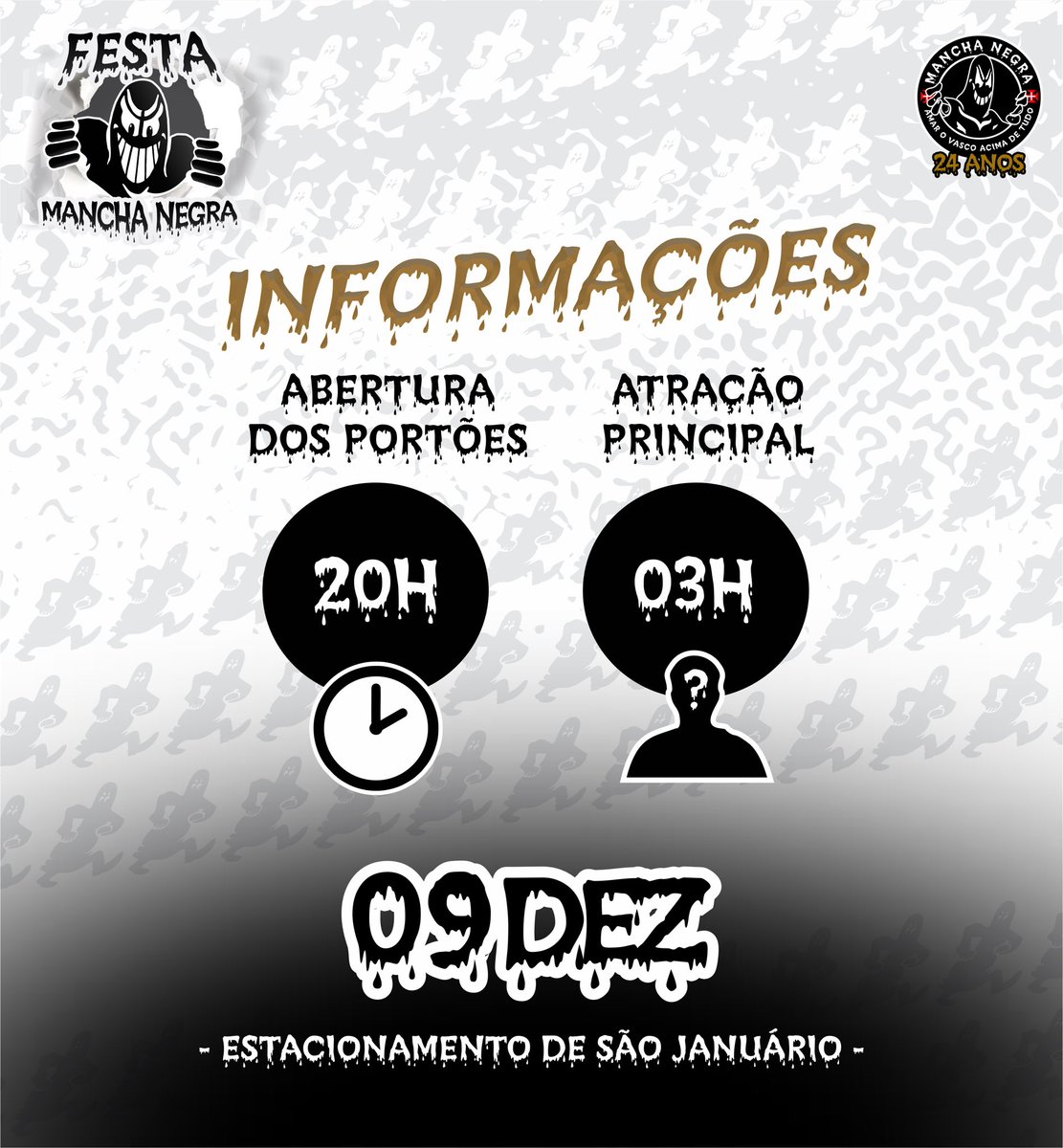 🔥 NO DIA 09/12 TEMOS HORÁRIO MARCADO EM!
Informações do início do evento no flyer!

🔉 teremos venda de material oficial da torcida, chegue cedo para garantir sua peça e ficar trajado(a) na festa da torcida que mais cresce na arquibancada!

Vem pra Mancha, vem pro muro!