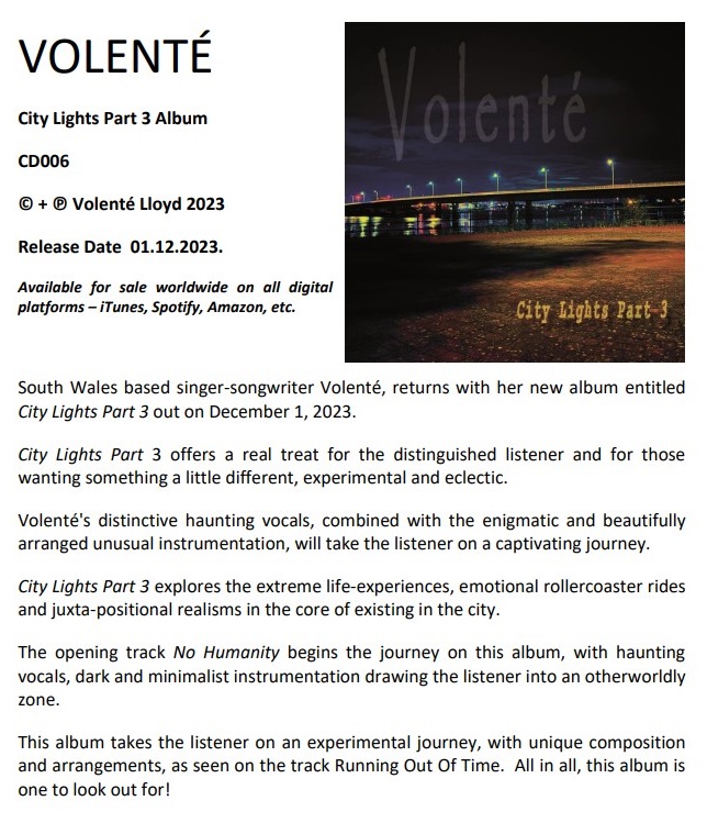 VolenteOfficial's tweet photo. City Lights Part 3 the Album OUT NOW!! Available on all digital platforms worldwide! #NewAlbum #OutNow  #Alternative #Experimental #Electronic https://t.co/f8vu5zLiT5