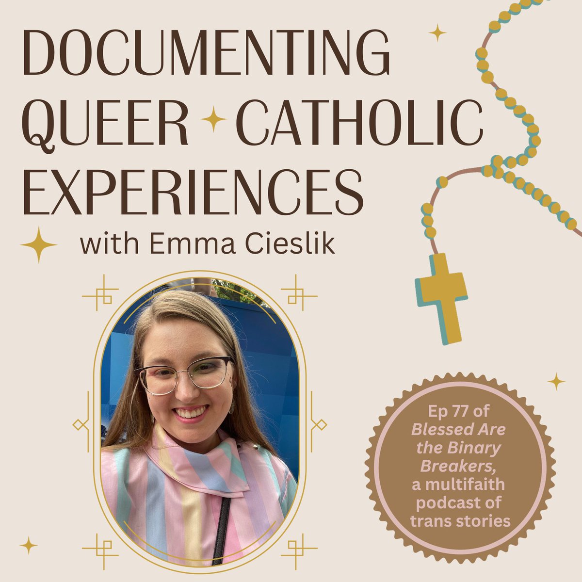 binarybreakers's tweet photo. In the latest ep of Blessed Are the Binary Breakers, I sit down with public historian Emma Cieslik @eocieslik to hear all about her Queer and Catholic Oral History Project, supported by the Pacific School of Religion.
#queercatholics #gaycatholics #faithfullylgbt https://t.co/9wnQmiLd1o