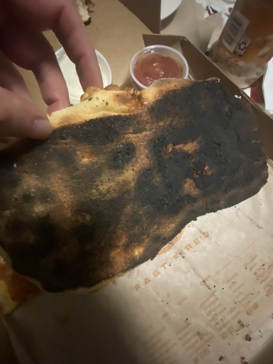TheSlotSource's tweet photo. @BlazePizza how do you let customers receive food burnt this bad and expect things to just be okay?!? https://t.co/j49geAdXFs