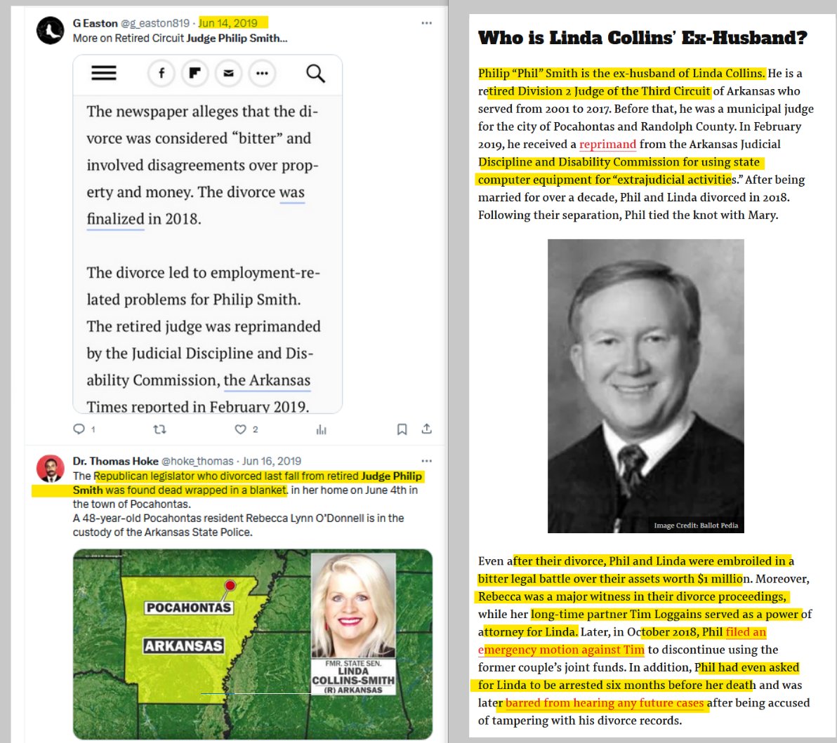 @RobJamesMcKenna GOP AR State Senator Told Sources She Found Child Porn of Foster Kids On Judge Ex-Husband's Computer Days Before her Murder tinyurl.com/4zhdj2y4
#c2cAR #c2cGoP #c2cSenator #c2cCollins #c2cHomocide #c2cJudge #c2cCP #c2cCPS #c2cFamilyCourt #c2cChildTrafficking #c2cDHS #c2cFoster